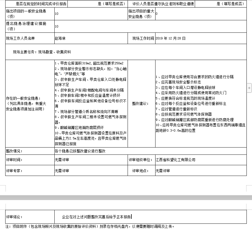 江西省科望化工有限公司 年產(chǎn)300噸叔辛胺生產(chǎn)裝置項(xiàng)目